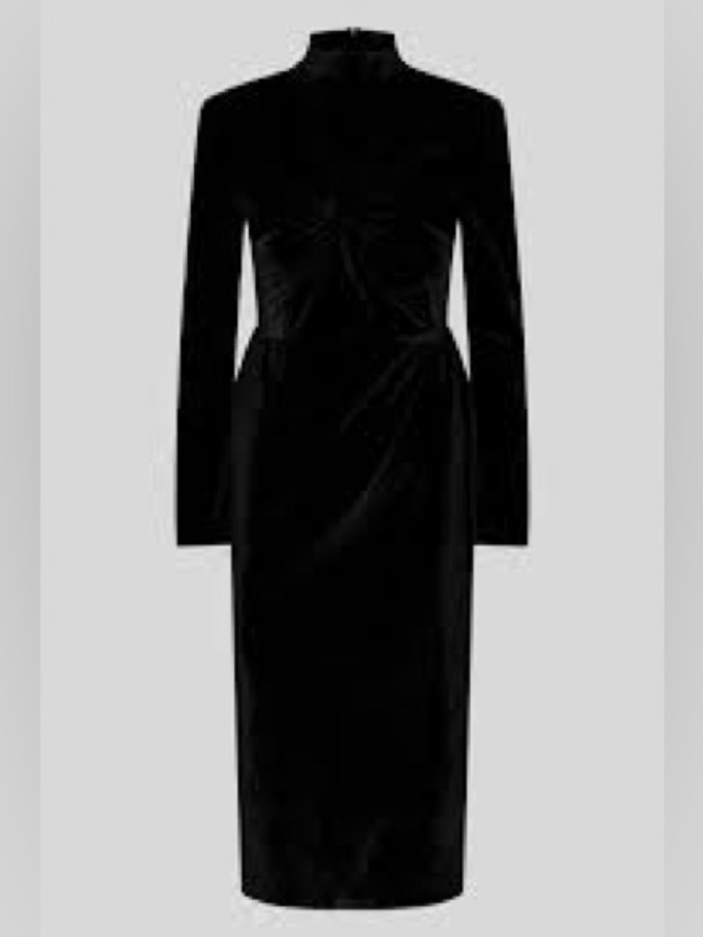 YAS Yasnovella High Neck Dress In Black Velvet NWT